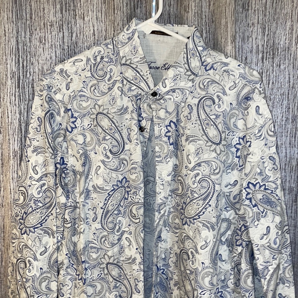 Paisley button long sleeve shirt